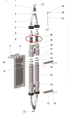 1020805 Black Pinch Valve Powder Coating Gun Phần cho Máy Optifeed Pp07