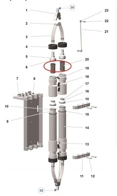 1020805 Black Pinch Valve Powder Coating Gun Phần cho Máy Optifeed Pp07