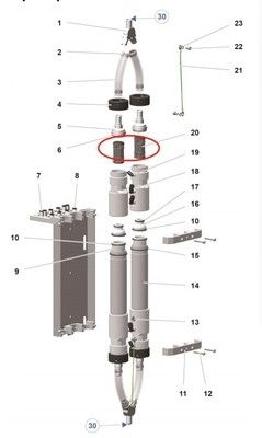 1020805 Black Pinch Valve Powder Coating Gun Phần cho Máy Pp07