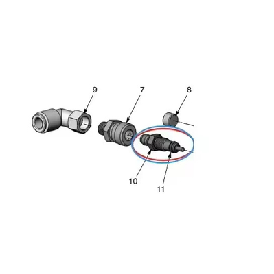 Encore Gen II Stainless Steel Powder Feed Pump Nozzle 1600595 Air Flow Phụ tùng phụ tùng cho Máy phủ bột Hỗ trợ OEM