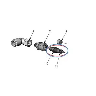 Vòi phun bơm cấp bột thép không gỉ Gen II 1600595 Phụ tùng lưu lượng khí cho máy sơn tĩnh điện Hỗ trợ OEM