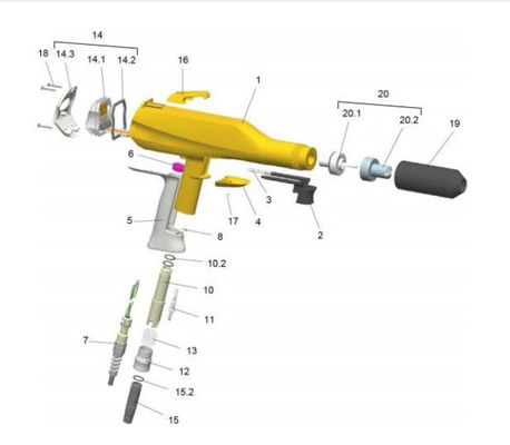 1002100 Máy xịt bột hoàn chỉnh Gema Optiselect Gm02 Với cáp 6m