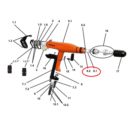 Lắp ráp ống bột hàng đầu Súng bằng tay điện tử E-Gun C1 / C2
