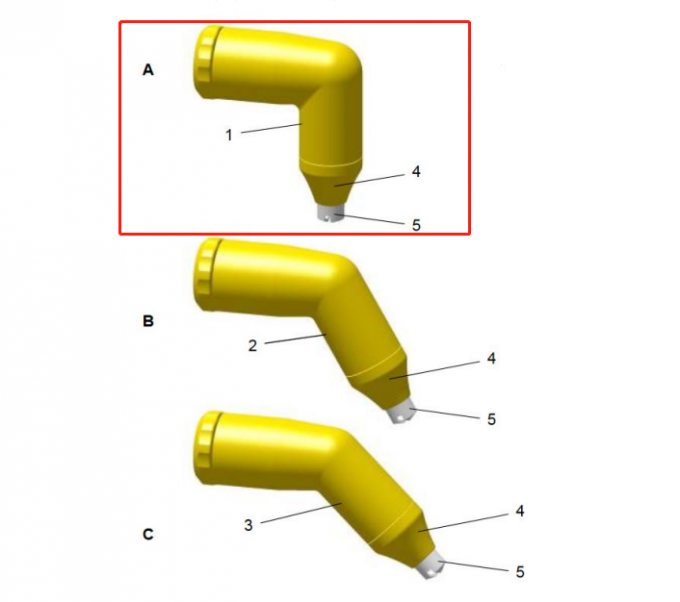 1009139 PA03 góc cơ thể 90 độ vòi góc hoàn chỉnh của Ga03 bột sơn phụ tùng 2